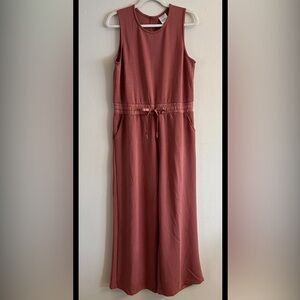 Serra Sleeveless Jumpsuit Size L Terra Cotta Clay Wide Leg Modal Jersey Romper
